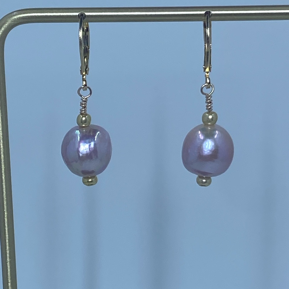 Chic Pink Pearl Dangle Earrings